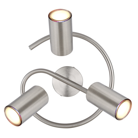Stropné svietidlo, kov nikel, chróm, ø: 250 mm, H: 135 mm, bez žiaroviek 3x GU10, max. 25W 230V 3