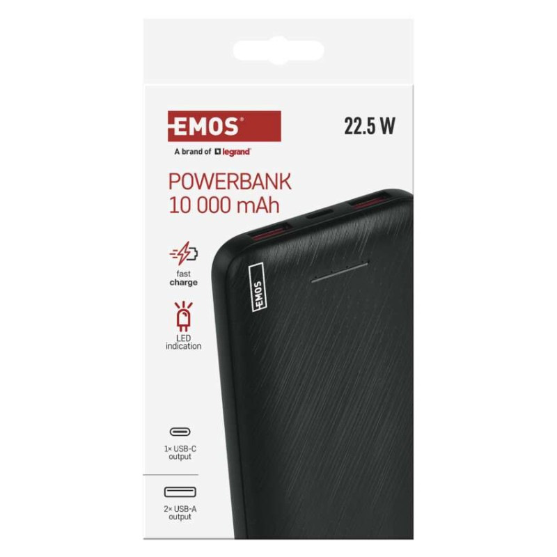 Power bank EMOS AlphaQ3, 10 000 mAh, 22,5 W, čierny 10