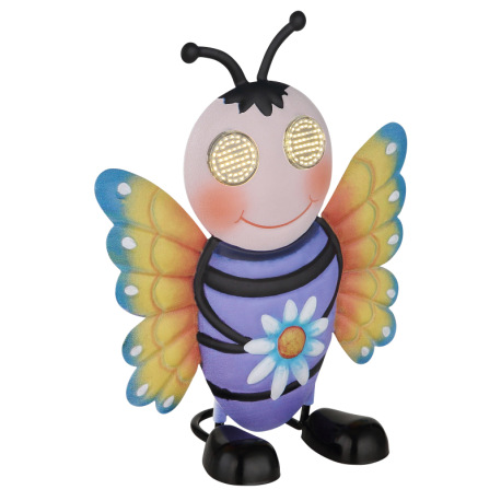 Solárne svietidlo, kov, viacfarebný matný, plast čierny matný, vypínač, batéria súčasťou balenia AAA