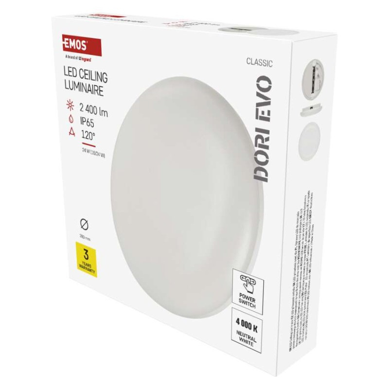 LED prisadené svietidlo DORI EVO, kruhové 24W, Neutrálna biela