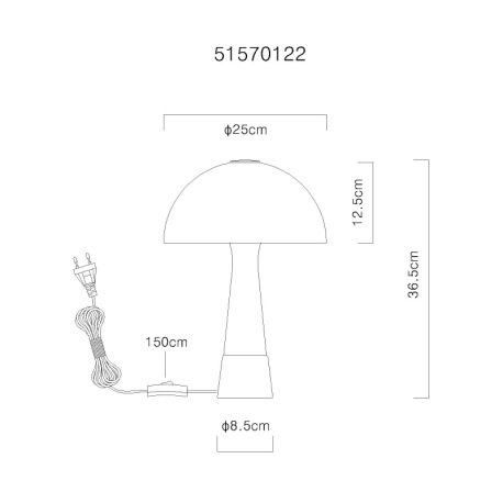 Stolná lampa, kov, piesková matná, kov imitácia dreva, kábel PVC čierny, kolískový vypínač na kábli, 10