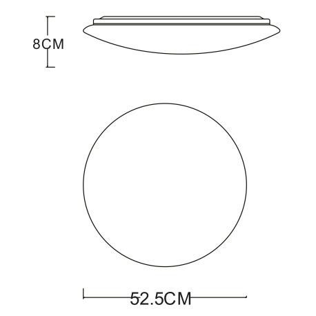Stropné svietidlo, kov biely, plast biely, chrómová obrúč, zmena farby svetla 3000-6500K, nočné svet 9
