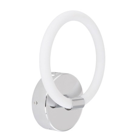 Nástenné svietidlo, chróm, plast opál biely, Š: 200, H: 70, vrátane 1xLED 9W 230V, 630lm, 3000K 3