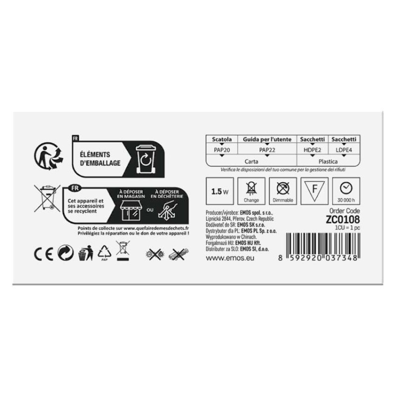 LED orientačné vstavané svietidlo AMAL 123×53, 1,5W tep. b.,IP65 4