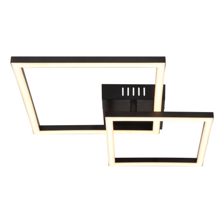 Stropné svietidlo, plast čierny, plast biely, polohovateľné, DxŠxV: 475x355x67mm, štvorce: 20 x 20 c 12