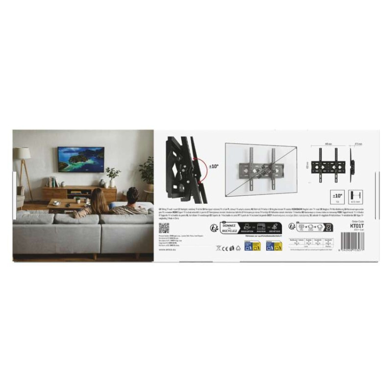 Naklápací nástenný TV držiak 26–65" (65–165 cm) 8