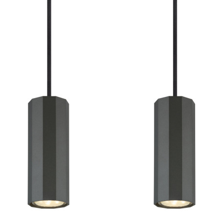 Závesné svietidlo, kov sivý, hliník sivý, kábel PVC čierny, výškovo nastaviteľné, DxŠxV: 610x60x1200 4