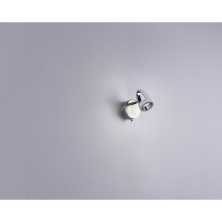 Nástenné svietidlo, kov, nikel, chróm, satinovaný plast, vypínač, ŠxV: 90x140, H: 150, vrátane 1xLED 8