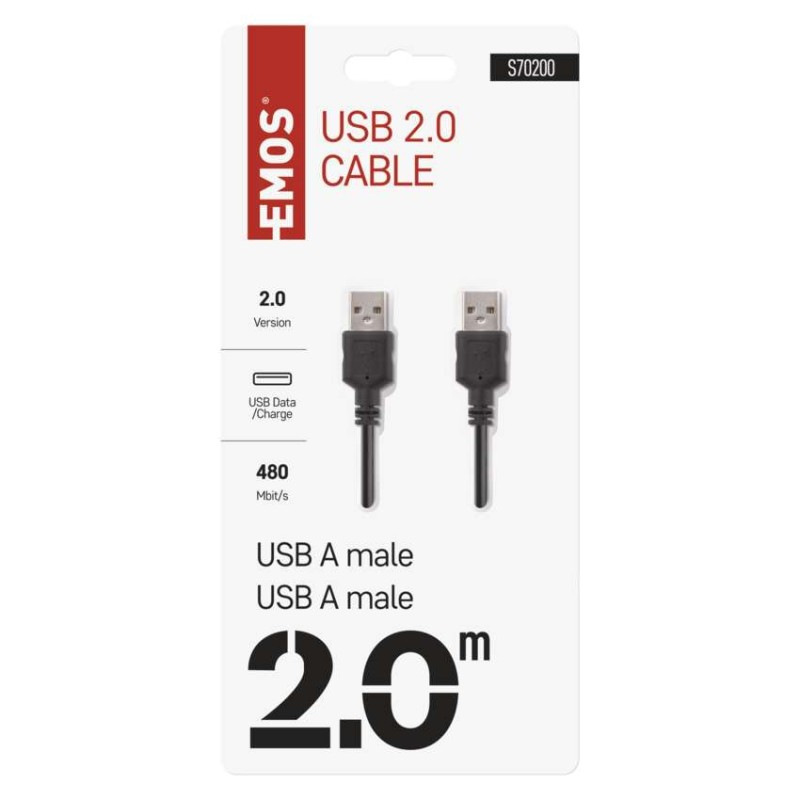 USB kábel 2.0 A vidlica – A vidlica 2m 1