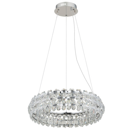 Závesné svietidlo, kov chróm, K9 Krištále priehľadné, ø: 600mm, V: 1500mm, vrátane LED 50W 230V, 621 13