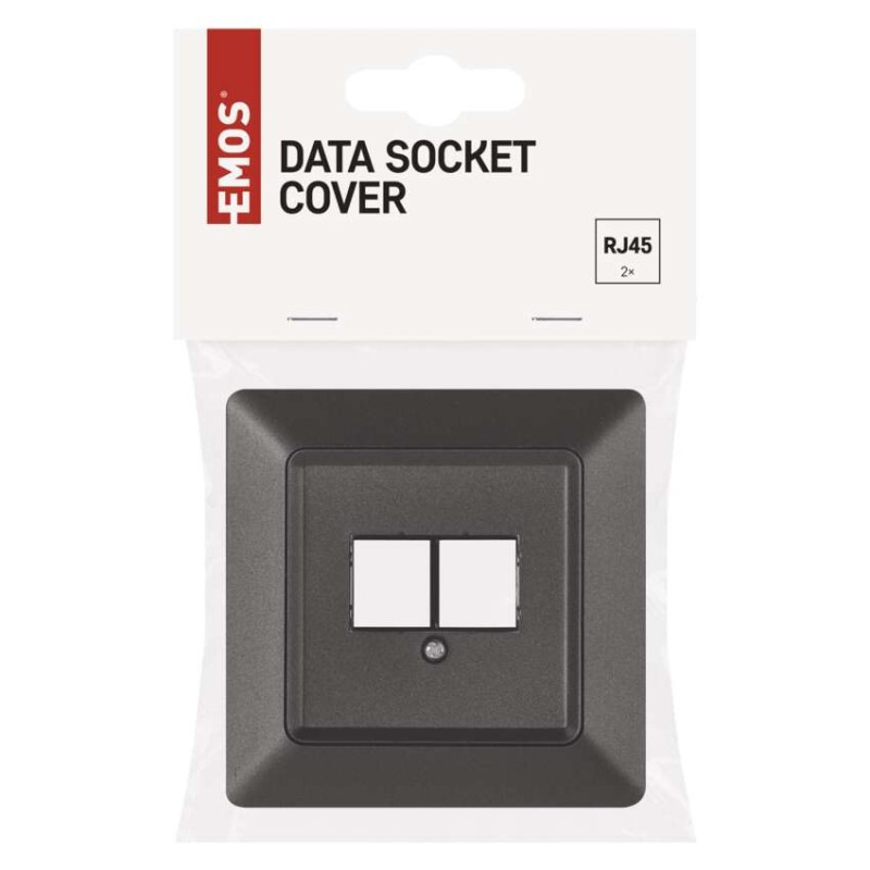Kryt dátovej zásuvky 2xRJ45, antracit 3