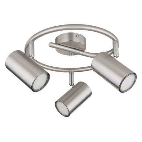 Stropné svietidlo, kov nikel, chróm, ø: 250 mm, H: 135 mm, bez žiaroviek 3x GU10, max. 25W 230V 2
