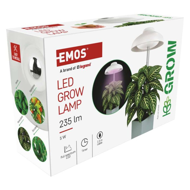 LED GROW pestovateľská lampa 5 W, časovač, biela 9