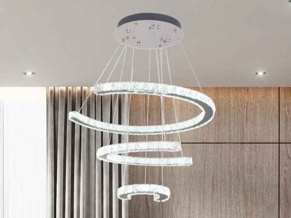 LED luxusné krištáľové svietidlo + diaľkový ovládač 100W - J6356/CH 9