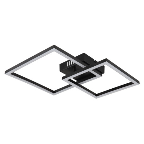 Stropné svietidlo, plast čierny, plast biely, polohovateľné, DxŠxV: 475x355x67mm, štvorce: 20 x 20 c 2