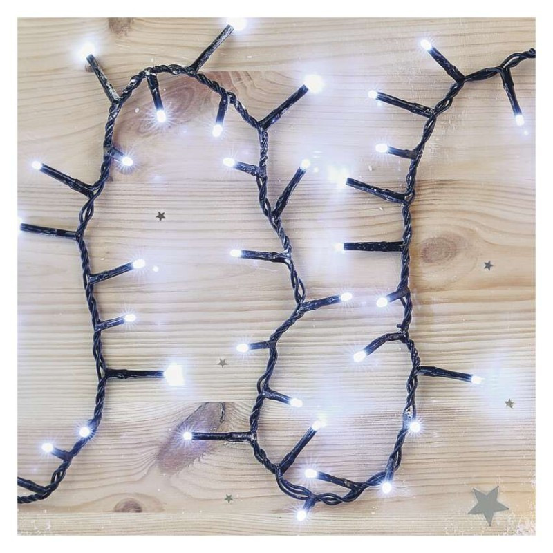 LED vianočná reťaz – ježko, 12 m, vonkajšia aj vnútorná, studená biela, časovač 3