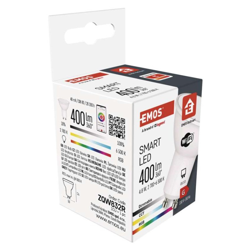 LED žiarovka GoSmart MR16 / GU10 / 4,8 W (35 W) / 400 lm / RGB / stmievateľná / WiFi 12