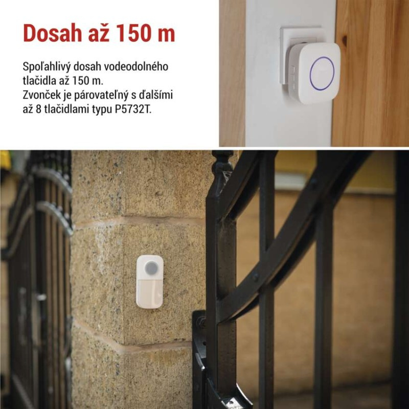 Domový bezdrôtový zvonček P5737 do zásuvky 4