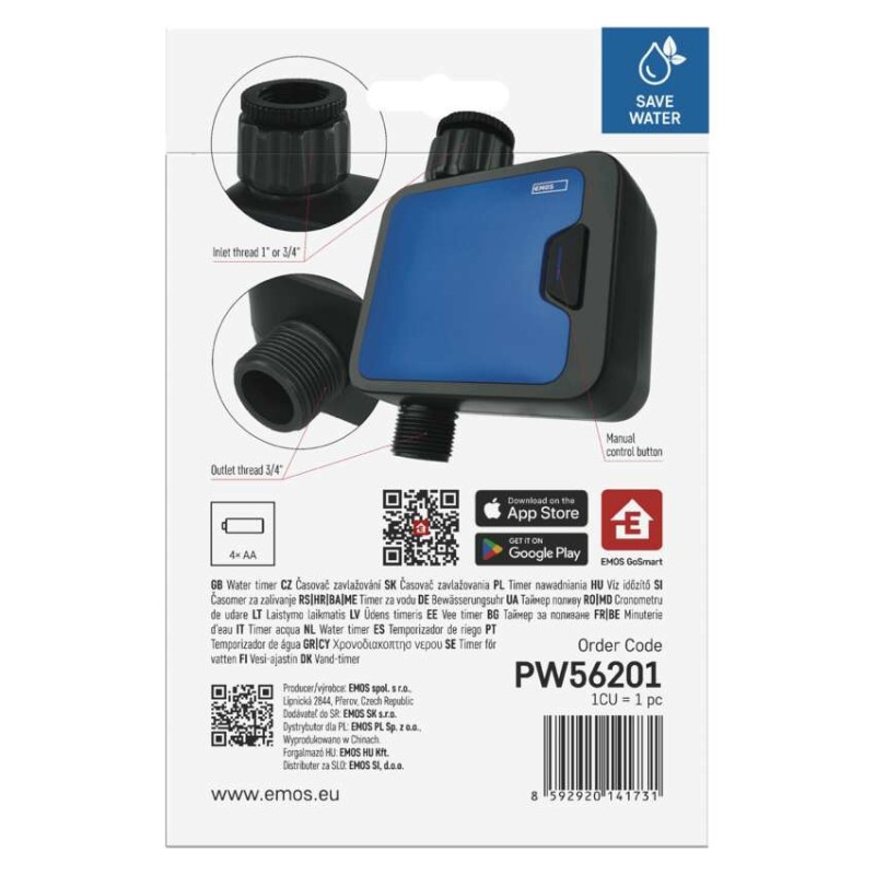 Časovač zavlažovania GoSmart, Bluetooth 5.0, 1 výstup 10