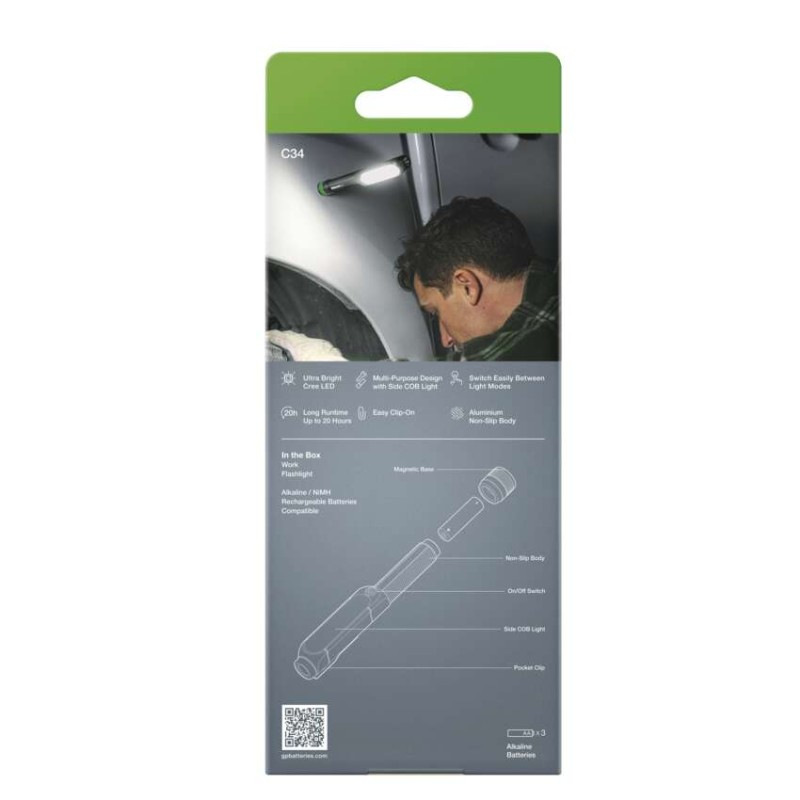 CREE LED ručné svietidlo GP C34, 550 lm, 3× AA 7