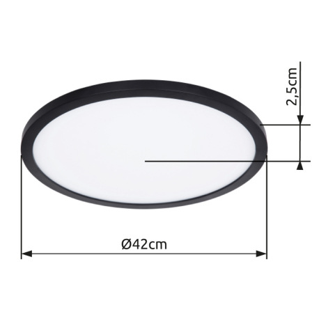 Stropné svietidlo, plast čierny, plast satinovaný, plast biely, podsvietenie, 3 úrovne osvetlenia po 11