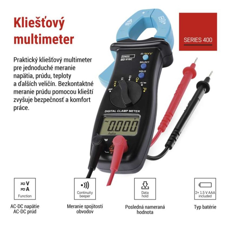 Kliešťový multimetr MD-410C 1