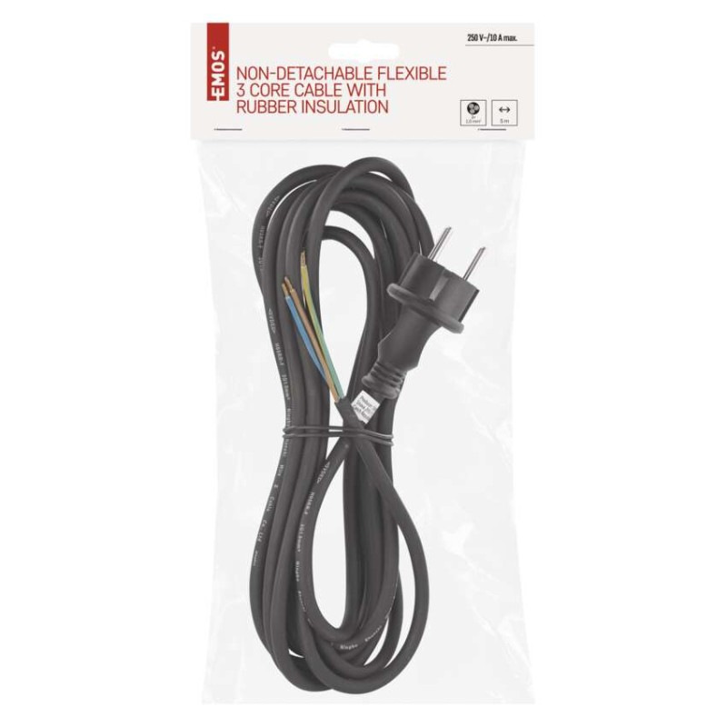 Flexo šnúra gumová 3× 1mm2, 5m, čierna 1