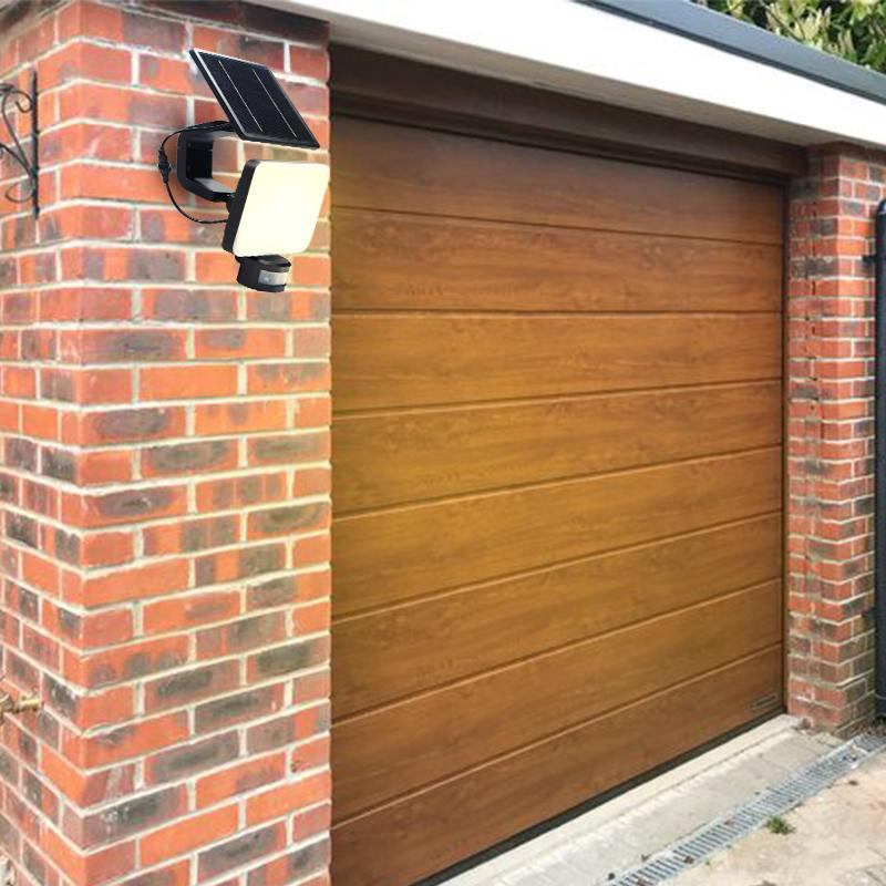 LED čierne vonkajšie solárne svietidlo so senzorom 12W / 3000K - 4100K - 6500K - LS022 13