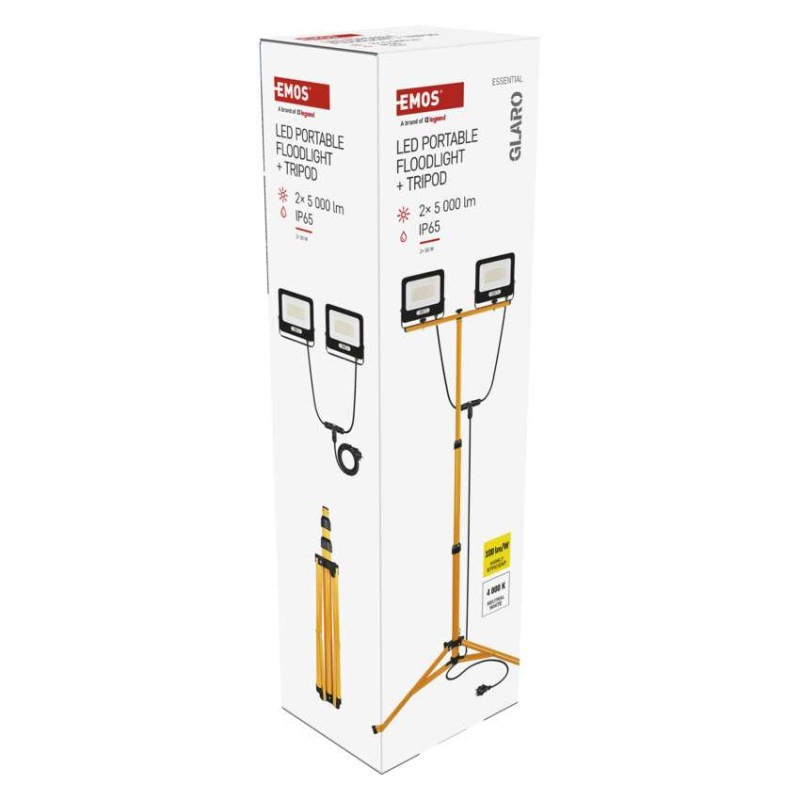 LED reflektor GLARO, 2×50W + trojnožka, neutrálna biela 12