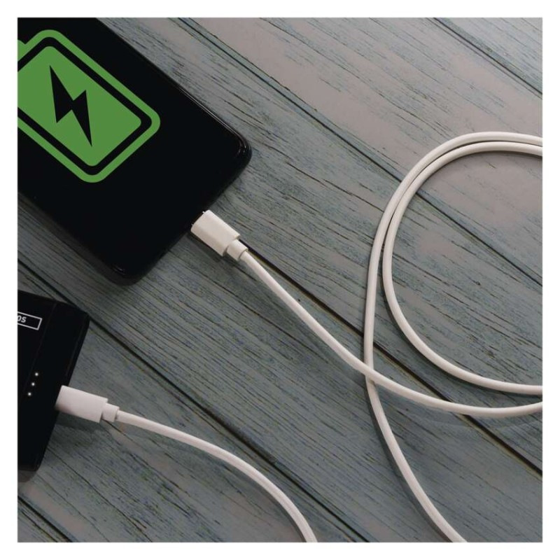 Nabíjací a dátový kábel USB-C 2.0 / USB-C 2.0, 1 m, biely 4