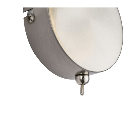 Nástenné svietidlo, kov, nikel, chróm, satinovaný plast, vypínač, ŠxV: 90x140, H: 150, vrátane 1xLED 4