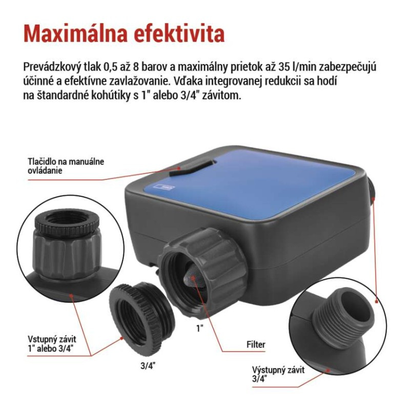 Časovač zavlažovania GoSmart, Bluetooth 5.0, 1 výstup 4