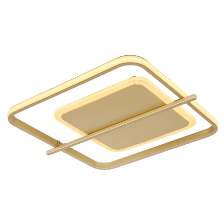 Stropné svietidlo kov zlatej farby, hliník zlatej farby, plast biely, DxŠxV: 400x360x50mm, LED 36W 2