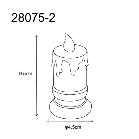Dekoratívne svietidlo, plast číry, plast satinovaný, posuvný vypínač, vrátane batérie 3x LR1130, ø: 9