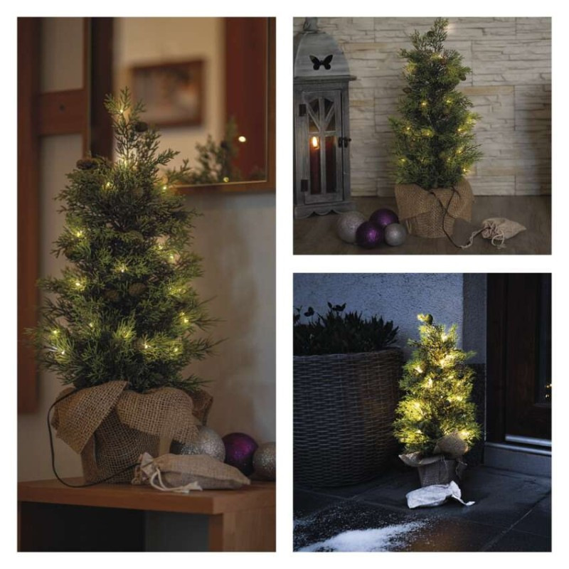 LED stromček, 50 cm, vonkajšia aj vnútorná, teplá biela, časovač 11