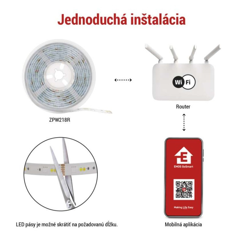 GoSmart LED pásik WiFi 2m, 11W, 750lm, RGB/CCT 5