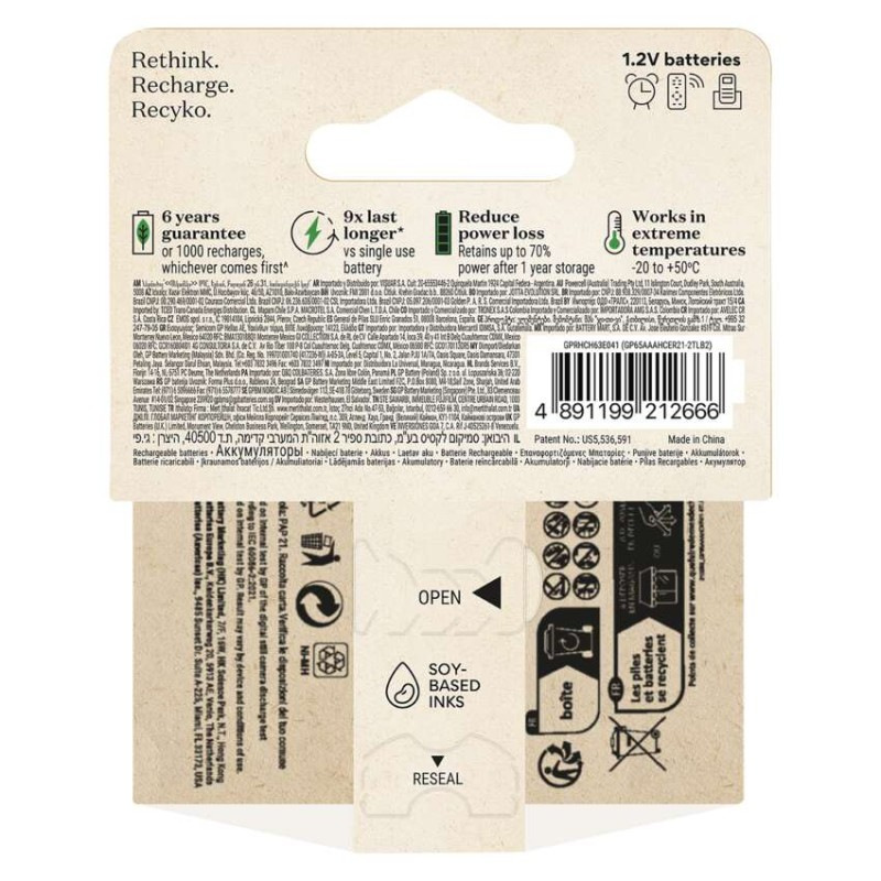 Nabíjacia batéria GP ReCyko 650 (AAA) 2 ks 10