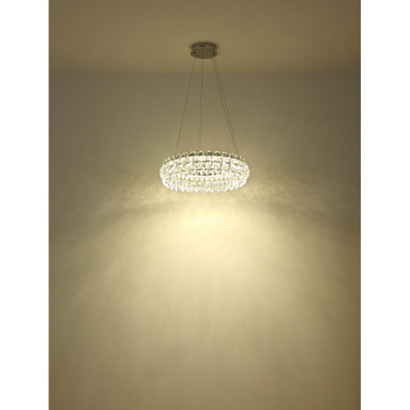 Závesné svietidlo, kov chróm, K9 Krištále priehľadné, ø: 600mm, V: 1500mm, vrátane LED 50W 230V, 621 7