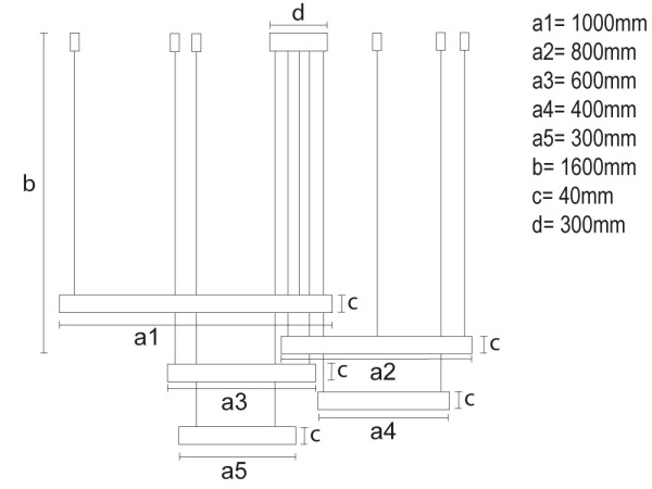 LED závesné svietidlo s diaľkovým ovládačom 220W - J4372/B 9