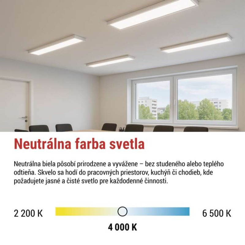 LED panel BAXXO 30×120, obdĺžnikový biely, 36W neutr. b. UGR 7