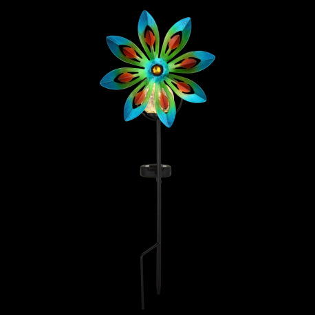 Solárne svietidlo, kov multicolor, medená farba, kov čierny matný, číra sklenená guľa, žlté sklenené 13