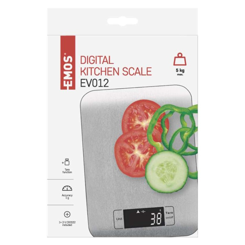 Digitálna kuchynská váha EV012, strieborná 9