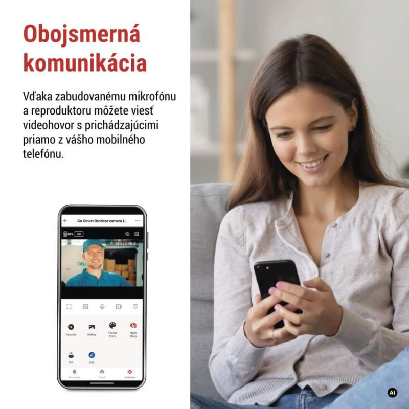 GoSmart Vonkajšia batériová kamera IP-1100G WALL s WiFi a solárnym panelom 4