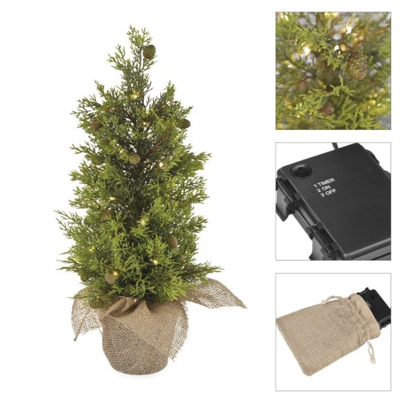 LED stromček, 50 cm, vonkajšia aj vnútorná, teplá biela, časovač 10