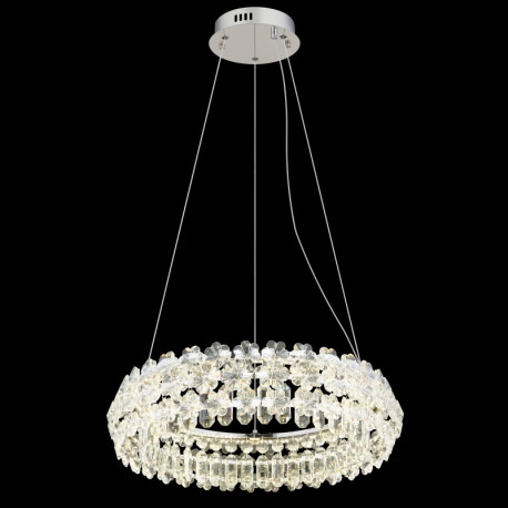 Závesné svietidlo, kov chróm, K9 Krištále priehľadné, ø: 600mm, V: 1500mm, vrátane LED 50W 230V, 621 4