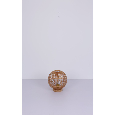 Stolová lampa, drevo, bambus, kábel 1,7 m, vypínač, Ø300, V:335, bez žiarovky 1xE27, max. 60W 230V 17