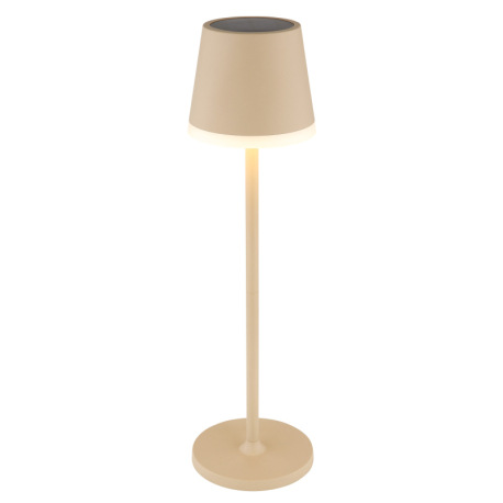 Solárne svietidlo, kov/plast piesková farba, plast čierny, plast satinovaný, vypínač, vrátane aku CR