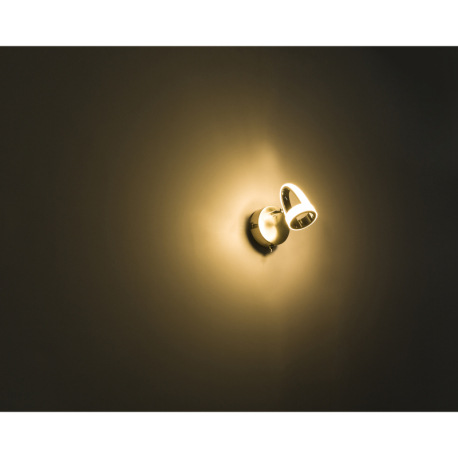 Nástenné svietidlo, kov, nikel, chróm, satinovaný plast, vypínač, ŠxV: 90x140, H: 150, vrátane 1xLED 14