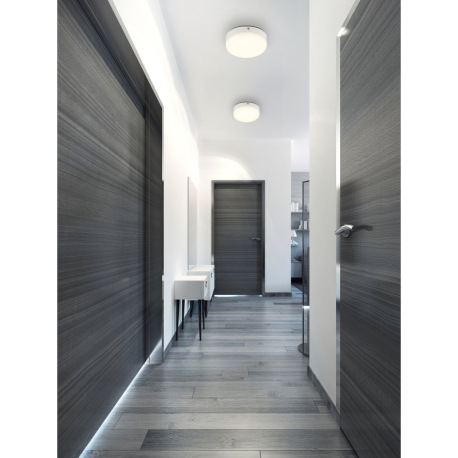 Stropné svietidlo, plast biely, ø: 120mm, V: 45mm, vrátane LED 8W 230V, zdroj 870lm, výstup 600lm, 4 5