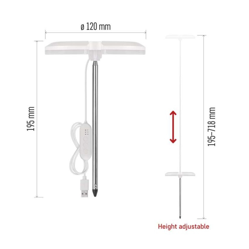 LED GROW pestovateľská lampa 8 W, časovač, stmievateľná, biela 2